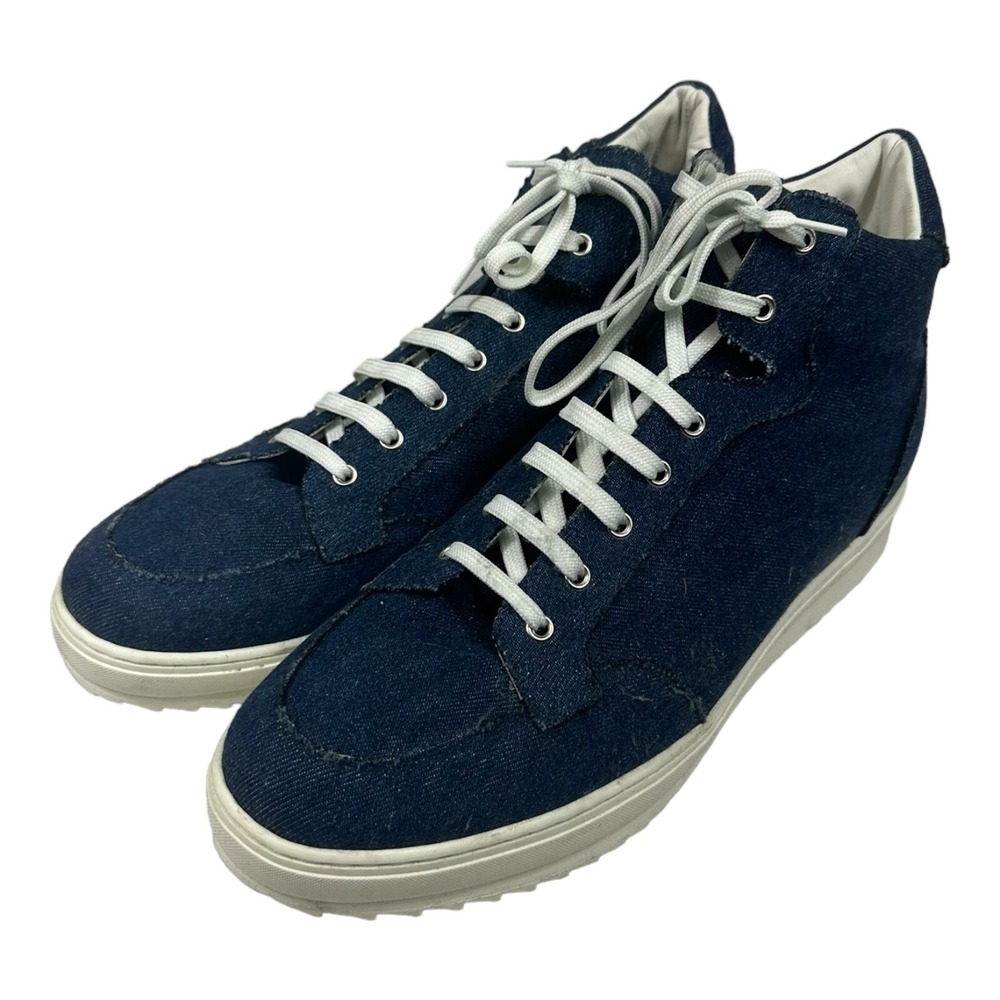 Guidomaggi Italian Elevator Height Increasing Denim High Top Mens Shoe 12 NEW